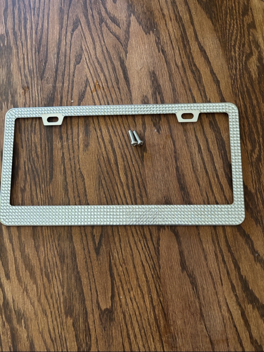 Rhinestone Crystal Silver License Plate Frame